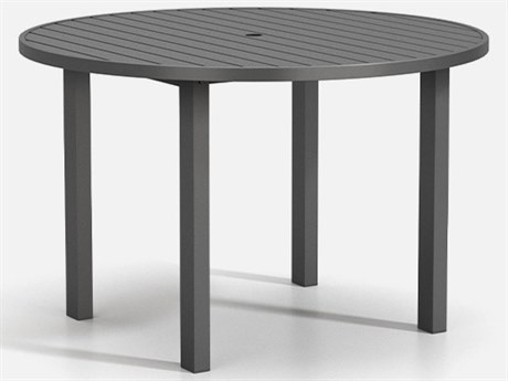 Homecrest Latitude Aluminum 54'' Round Counter Post Table with Umbrella Hole