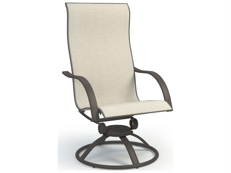 Homecrest Stella Sling Aluminum High Back Swivel Rocker Dining Arm Chair