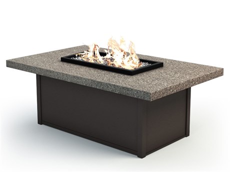 Homecrest Stonegate Aluminum 52''W x 32''D Rectangular Fire Pit Table