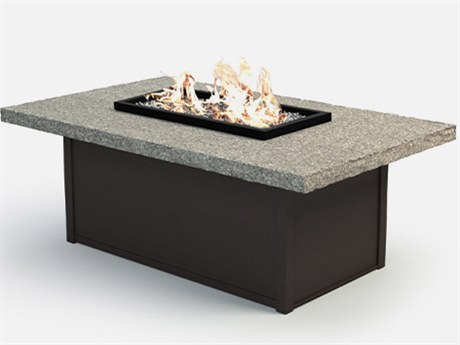 Homecrest Shadow Rock Aluminum 52''W x 32''D Rectangular Fire Pit Table Top