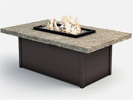 Homecrest Sandstone Aluminum 52''W x 32''D Rectangular Fire Pit Table Top