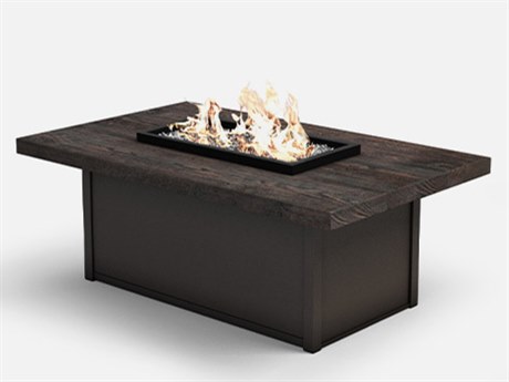 Homecrest Timber Faux Wood Aluminum 52''W x 32''D Rectangular Fire Pit Table Top