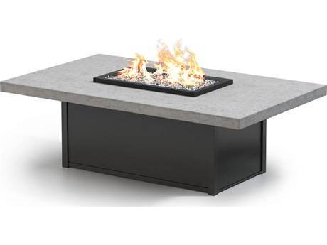 Homecrest Concrete Aluminum 60''W x 36''D Rectangular Fire Pit Table