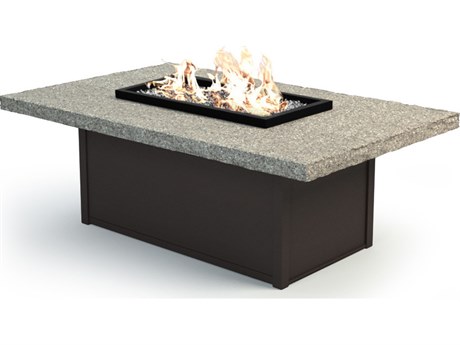 Homecrest Shadow Rock Aluminum 60''W x 36''D Rectangular Fire Pit Table