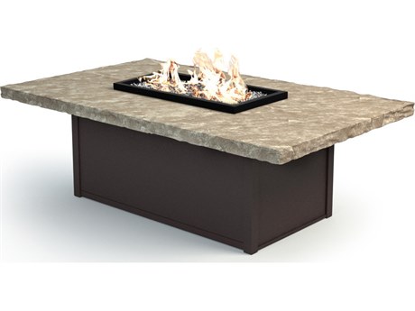 Homecrest Sandstone Aluminum 60''W x 36''D Rectangular Fire Pit Table