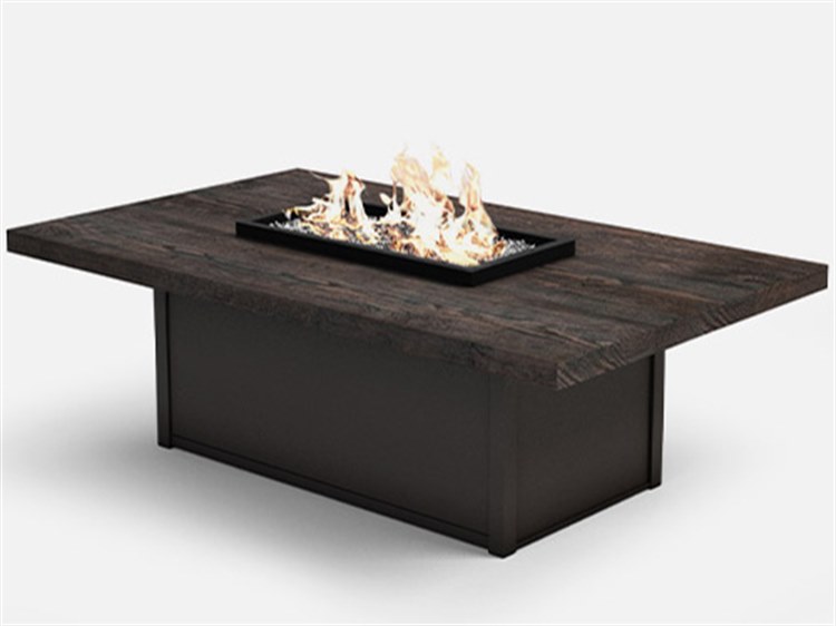 Homecrest Timber Faux Wood Aluminum 60''W x 36''D Rectangular Fire Pit Table Top