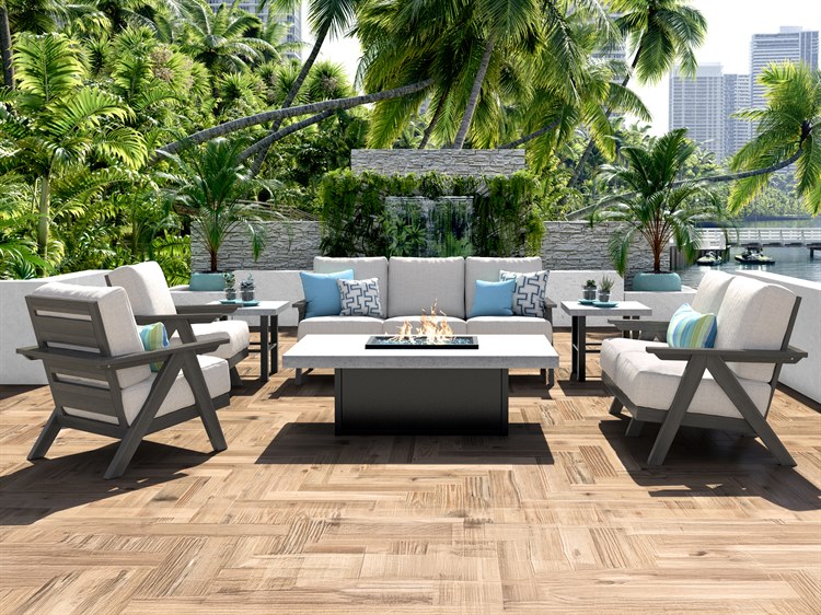 Homecrest Ava Cushion Wood Lounge Set 3