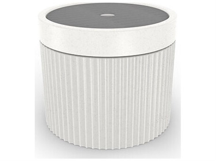 Homecrest In-pool Series Resin 22.5" Round End Table with Umbrella Hole Soft Touch