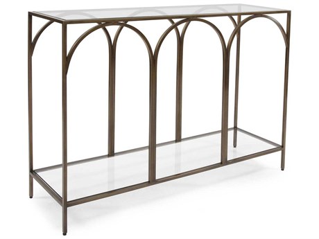 Howard Elliott Palladio Rectangular Glass Bronze Console Table