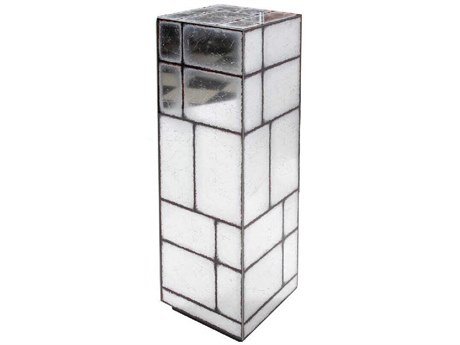 Howard Elliott Braque Square Glass Smokey Gray Black End Table