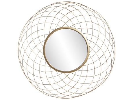 Howard Elliott Epic Bright Gold Round Wall Mirror