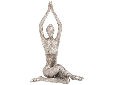 Howard Elliott Silver Seated Twist Yoga Pose Statue