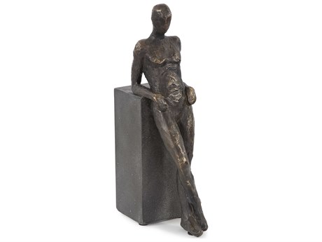 Howard Elliott Bronze Cement Waiting Game Sculpture