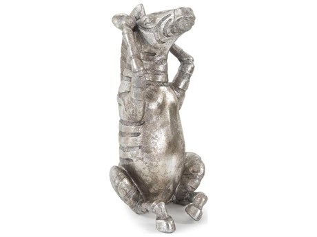 Howard Elliott Antiqued Silver Zuri the Zebra (Hear No Evil) Sculpture