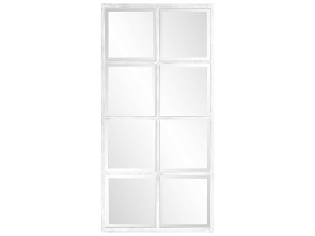 Howard Elliott Atrium White Washed Rectangular Wall Mirror