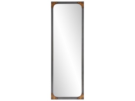 Howard Elliott Atlas Gunmetal Gray Rectangular Wall Mirror