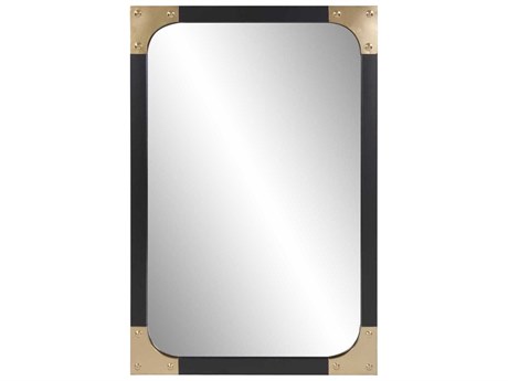 Howard Elliott Atlas Matte Black Rectangular Wall Mirror