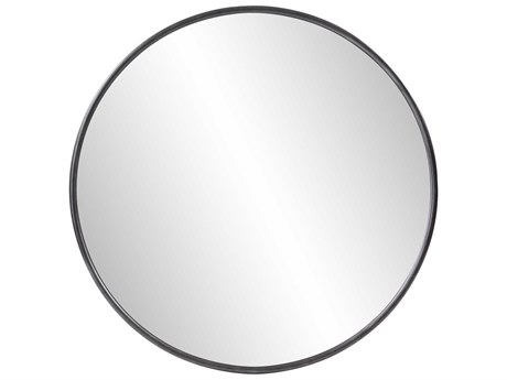 Howard Elliott Pure Black Round Wall Mirror