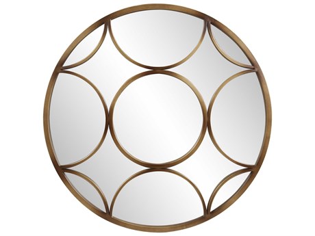 Howard Elliott Carlisle Matte Bronze Round Wall Mirror