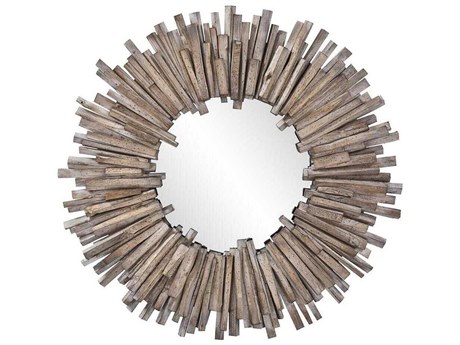 Howard Elliott Durango Natural Gray Sunburst Wall Mirror