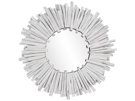 Howard Elliott Durango White Sunburst Wall Mirror