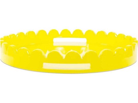 Howard Elliott Scalloped Riviera Glossy Yellow Serving Tray