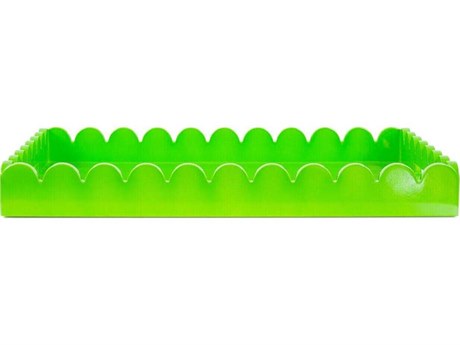 Howard Elliott Scalloped Riviera Glossy Green Serving Tray