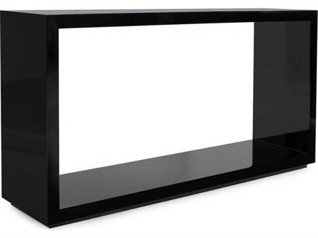 Howard Elliott Nero Rectangular Wood Glossy Black Console Table