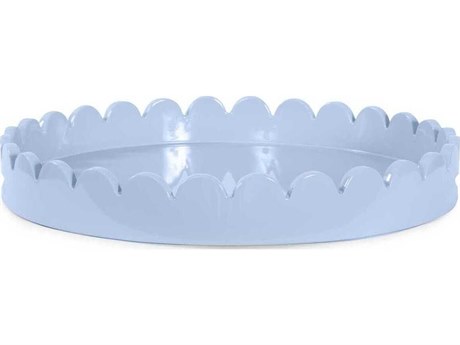 Howard Elliott Scalloped Riviera Light Blue Grey Serving Tray