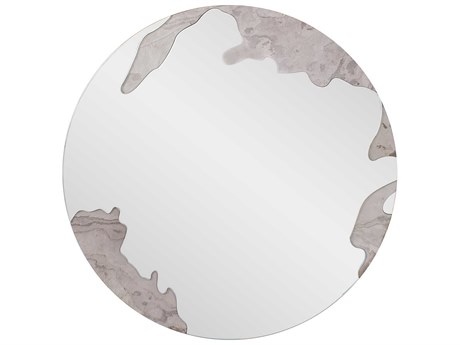 Howard Elliott Universal Stone Gray Round Wall Mirror