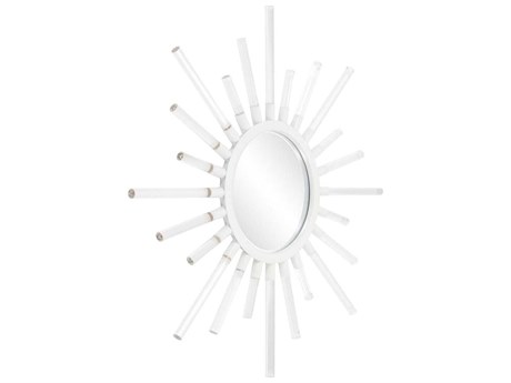 Howard Elliott Nimbus White Clear Sunburst Wall Mirror