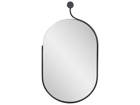 Howard Elliott Hudson Black Oval Wall Mirror
