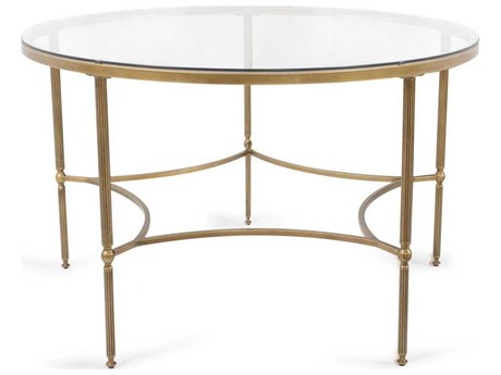 Howard Elliott Bonnifait Round Glass Bronze Dining Table