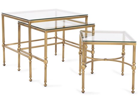 Howard Elliott Bonnifait Rectangular Glass Bronze End Table