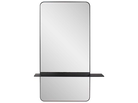 Howard Elliott Hulzner Brushed Black Rectangular Wall Mirror