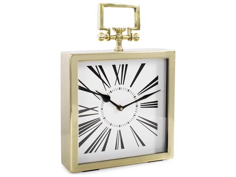 Howard Elliott Herbert Polished Gold Clock