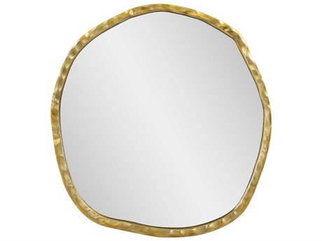 Howard Elliott Martine Brass Round Wall Mirror