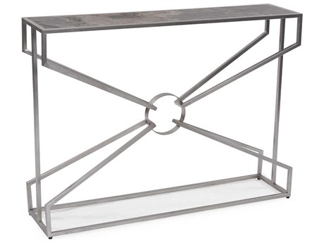 Howard Elliott Rectangular Metal Slate And Silver Console Table