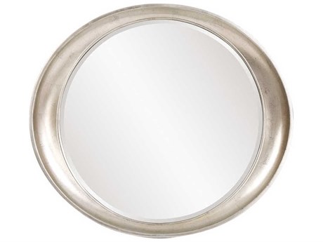 Howard Elliott Ellipse Silver Leaf Oval Wall Mirror
