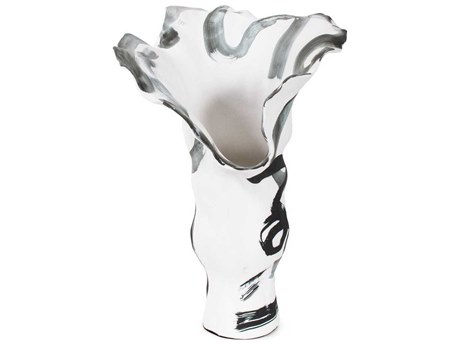 Howard Elliott Black White Hadrill Vase