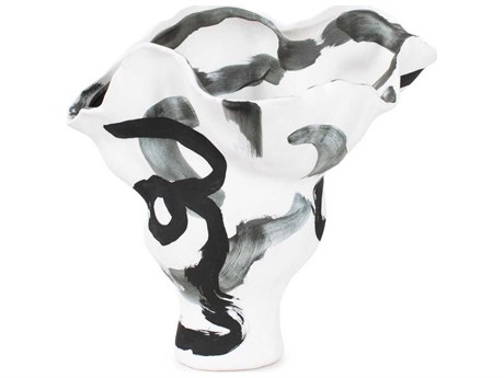 Howard Elliott Black White Hadrill Vase