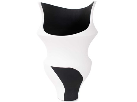 Howard Elliott White Black Rapsie Vase