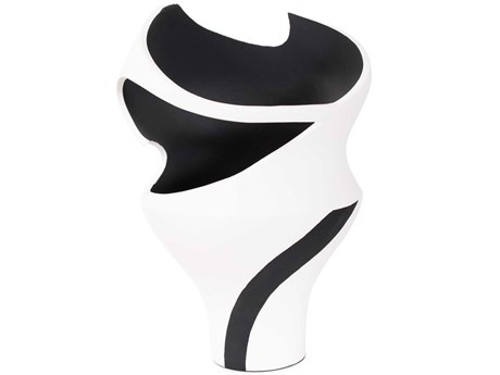 Howard Elliott Black White Rapsie Vase