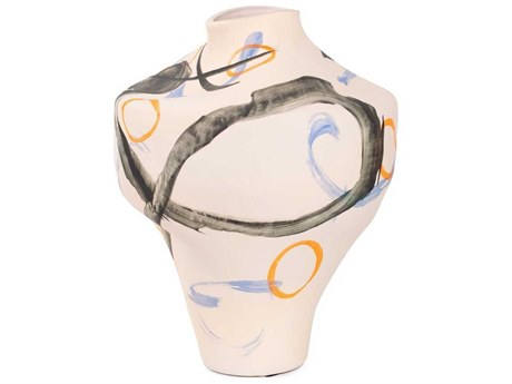 Howard Elliott Matte White Cleave Tapered Vase