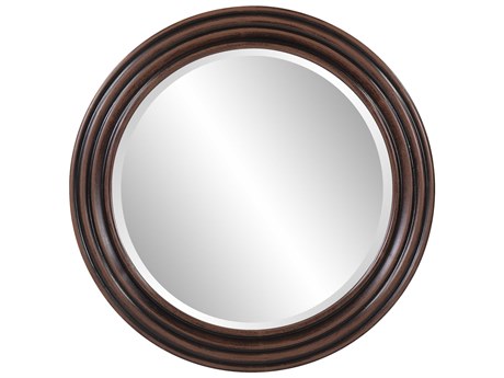 Howard Elliott Fredrick Mahogany Round Wall Mirror