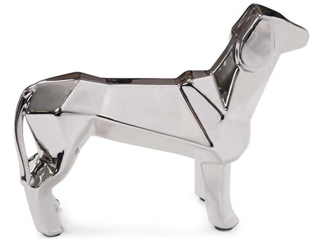 Howard Elliott Electroplated Silver Kaslo Modern Dog Sculpture