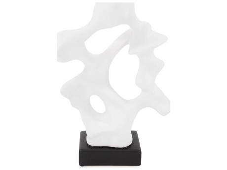 Howard Elliott Matte White Ebony Ceramic Abstract Sculpture
