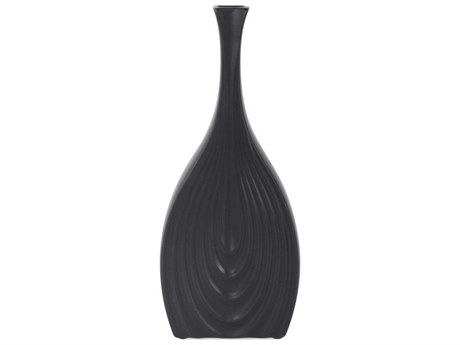 Howard Elliott Onion Tapered Matte Black Vase