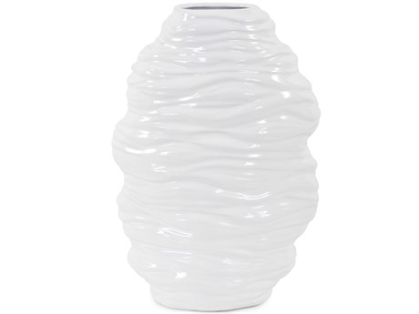 Howard Elliott Ebb Glossy White Vase