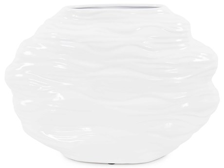 Howard Elliott Ebb Glossy White Vase